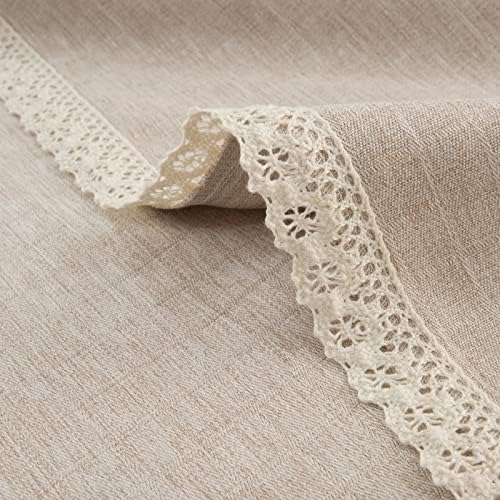 GLORY SEASON Textured Tablecloth Linen-Look Rustic Burlap Style