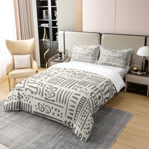 Boho Aztec Comforter Cover Queen Size Bohemian Geometric 100% Cotton