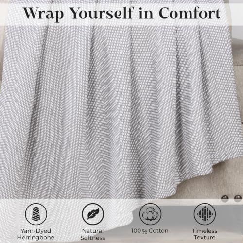 SUPERIOR Chrisney Cotton Blanket, Comfy All Season Bedding, Home Decor