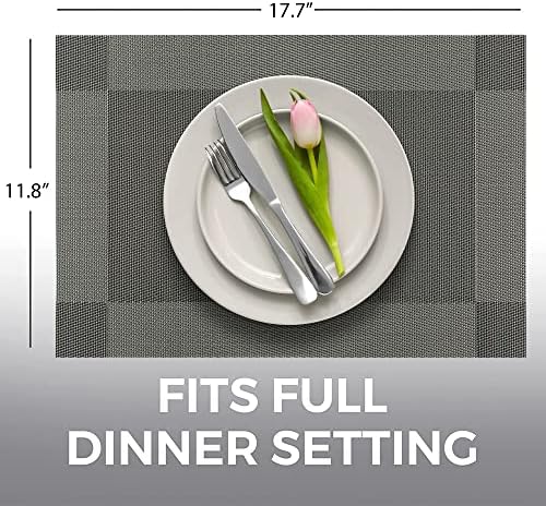 More Décor Dining Table Placemats, Washable Heat-Resistant PVC Vinyl