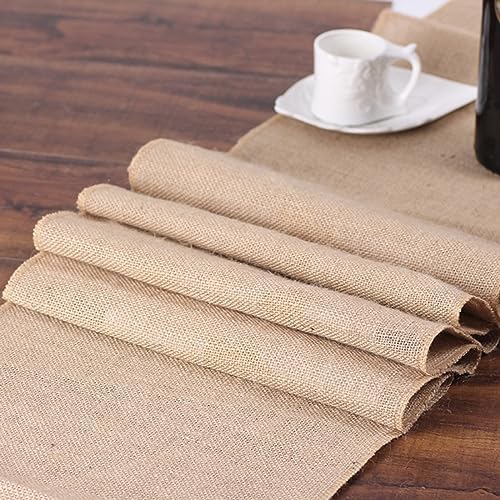 Tosnail 12 Pack 12" x 71" Burlap Table Runners, Rustic Jute Fabric
