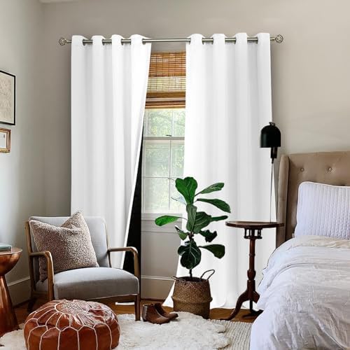 BGment White Blackout Curtains for Living Room 108 Inches Long 2
