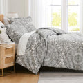 3PC Queen/Full Paisley Duvet Cover Set Reversible 98x98 Zipper Ashanti
