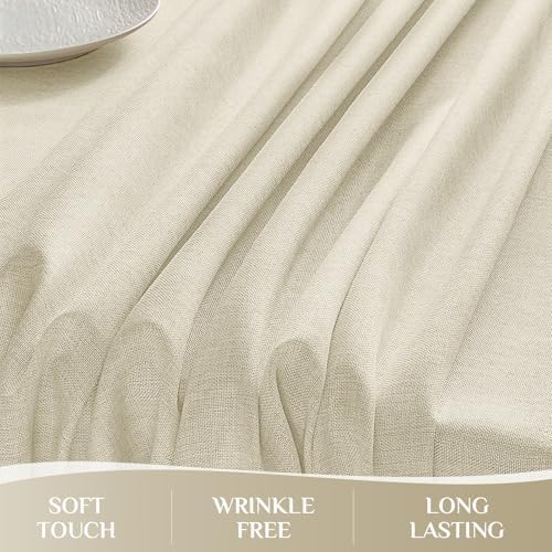 Softalker Large Cream Table Cloths Rectangular 60x104 inch Faux Linen