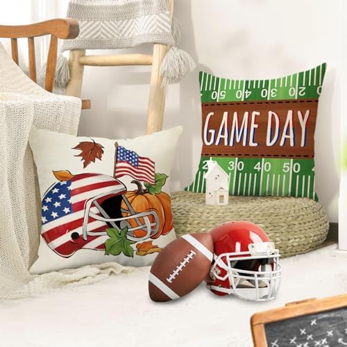 Fahrendom Fall Family Football Decorative Throw Pillow Covers
