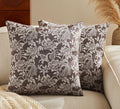 Floral Jacquard Throw Pillow Covers Set of 2, Background/Chocolate