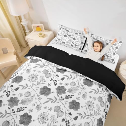 Erosebridal Boho Flower King Duvet Cover Minimalist Plant Comforter
