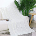 Cable Knit Throw Blanket, Woven Throw Blanket for Bed Couch Sofa Home
