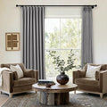 Fcosie Pinch Pleated Blackout Linen Curtains 84 Inch Length for Living