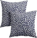 Navy Blue Cream Dots Pillow Covers 20x20 Inches Boho Design Polka Dot