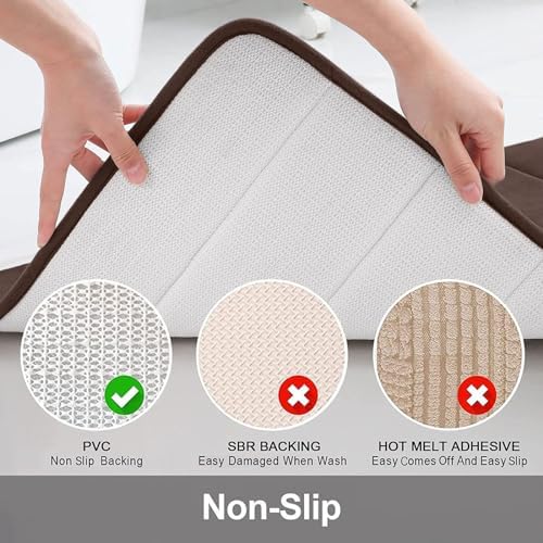 Buganda Meomry Foam Bathroom Mat and Toilet Rugs U-Shaped 4 Pieces, 2