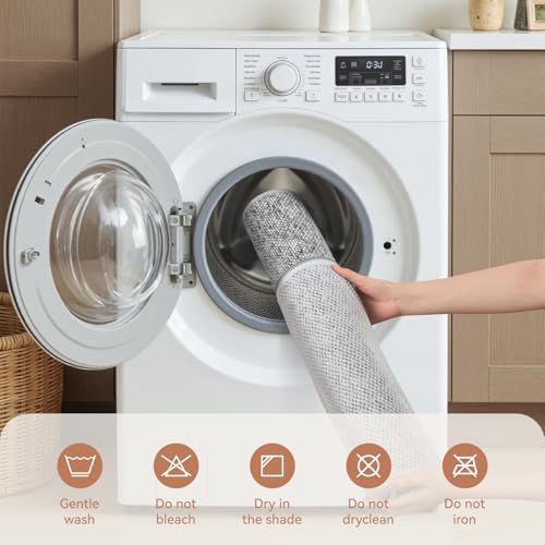 PADOOR Thin Bathroom Runner 24"x48", Braided Bath Mats for Bathroom