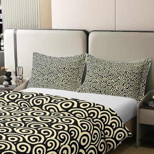 Feelyou Spiral Duvet Cover 100% Cotton Queen Size