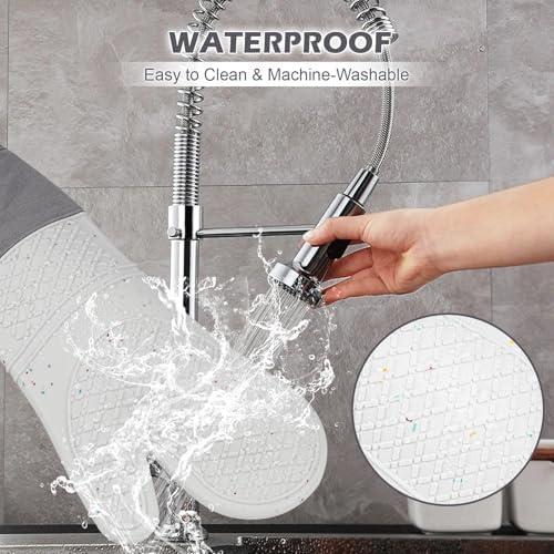 Extra Long Oven Mitts and Potholders 6Pcs Set, 500°F Heat Resistant