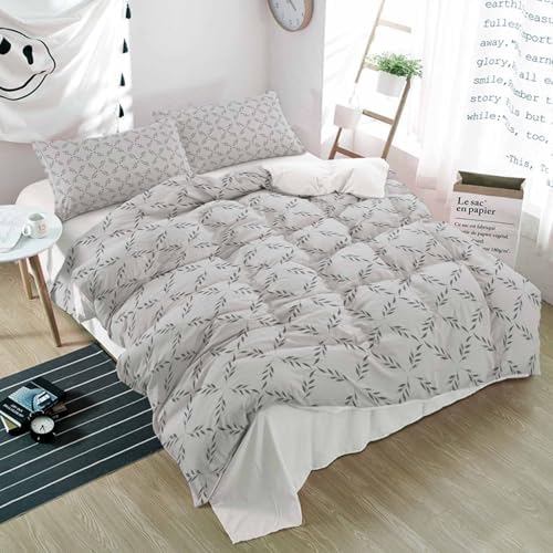 Duvet Cover Set Queen, Abstract Lattice Diamond Texture 3 Piece
