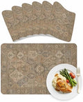 Central Medallion Placemats Set of 6 Vintage Abstract Traditional