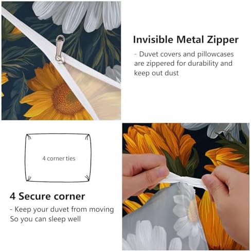 Duvet Cover Yellow - Washed Ultra Soft Breathable Microfiber, King
