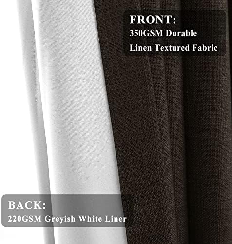 Fcosie Linen Blackout Curtains 120 Inches Extra Long Pinch Pleated