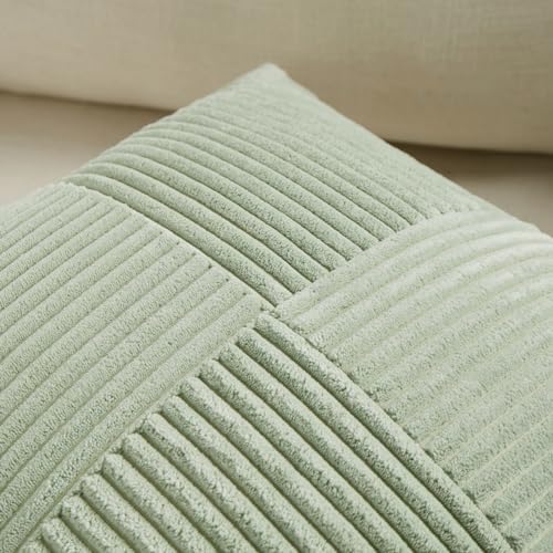 Fancy Homi 2 Packs Sage Green Decorative Throw Pillow Covers 20x20