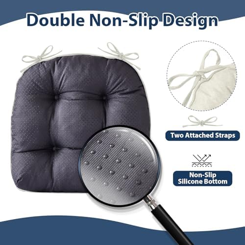 IASEAHK Chair Cushions for Dining Chairs, 15.5" x 15.5" x 4", Beige