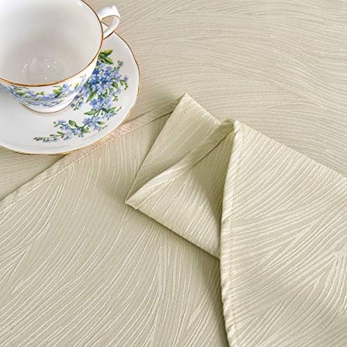 maxmill Round Jacquard Tablecloths Swirl Design Spillproof Wrinkle