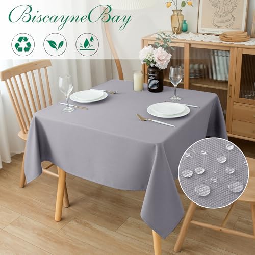 Textured Square Tablecloth-Fabric Spillproof Small Card Table Cloths
