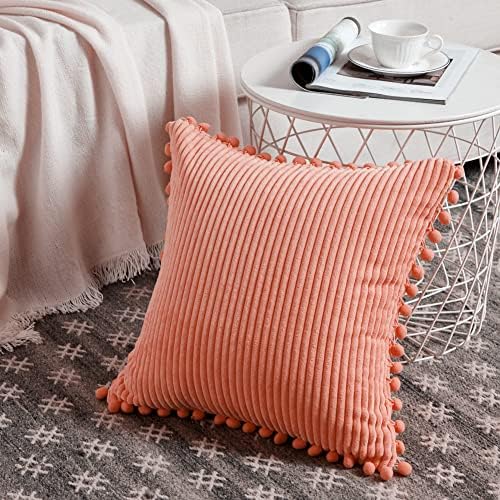 Fancy Homi Pack of 2 Coral Decorative Throw Pillow Covers 18x18 Inch