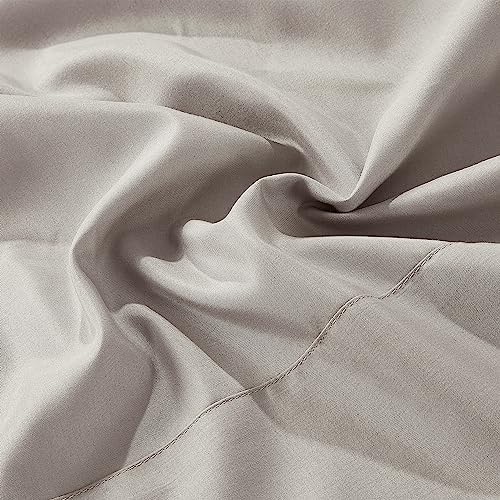 ESCA 4-Piece Taupe Sheet Set Queen Size with Flat Sheet, Fitted Sheet