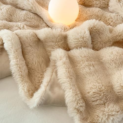 AETVRNI Beige Blanket King Size 87′′×95′′ for Couch Sofa Bed Road Trip