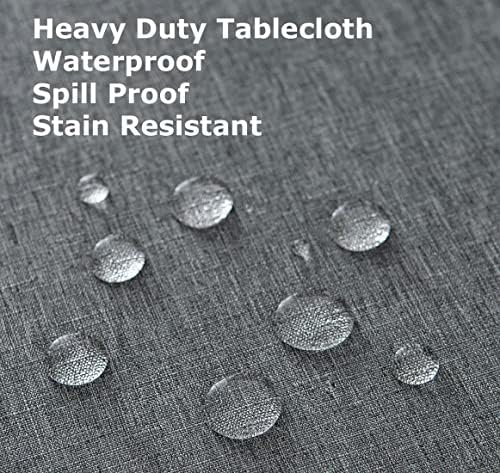 Tektrum 70 X 70 inch Square Faux Linen Textured Tablecloth Table Cover