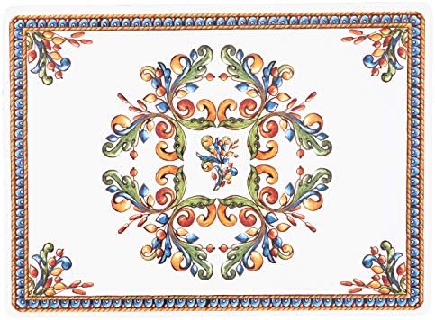 KAF Home Cork Placemats 16 x 12-Inch Set of 4 Chateau (Italian Tile)
