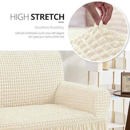 NICEEC Sofa Covers Beige Couch Cover Stretch Sofa Slipcovers with