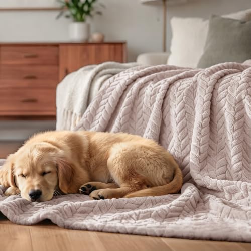 Exclusivo Mezcla Soft Fleece Bed Blanket King Size, 90”x104”, Camel