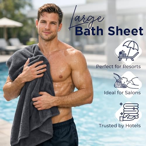 DAN River 2 Pack Bath Sheets Extra Large 35x70, Large Bath Towels for