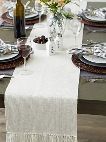 DII Variegated Tabletop Collection, Table Runner3x72, Off-White