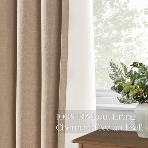 Topfinel Pinch Pleated Curtains 96 Inch Long, 100% Blackout Thermal
