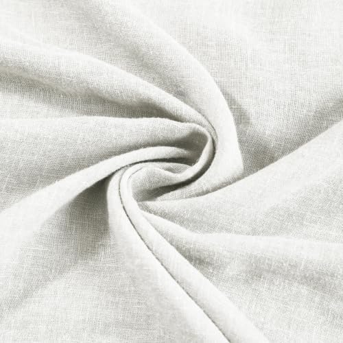 2 Panels Semi Sheer Linen Back Tab Curtains for Living Room, 40"W x