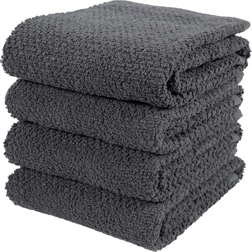 KAF Home Set of 4 Deluxe Popcorn Terry Kitchen Towels | 20 x 30 Inches
