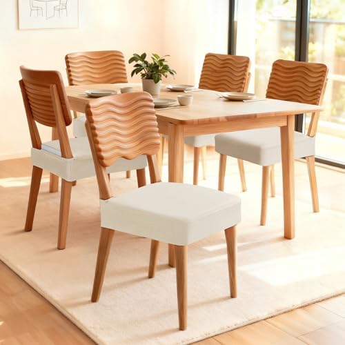 Songrey Waterproof Chair Covers for Dining Chairs, Set of 4, Beige