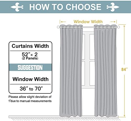 ChrisDowa Room Darkening Curtains for Bedroom and Living Room 84 Inch