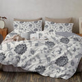Soft Paisley Flowers Duvet Cover Queen Size, Printed Bedding Set