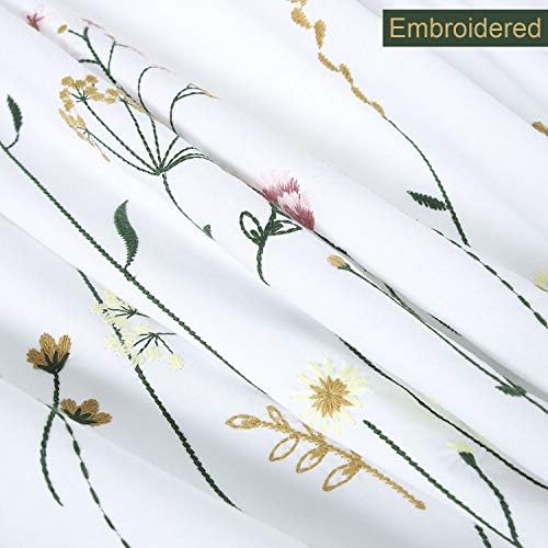 YINFUNG Cotton Duvet Cover Set White Queen Floral Embroidered Flower