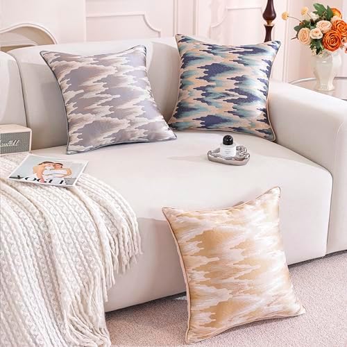 TAOSON Pack of 2, Luxury High Precision Jacquard Modern Dark Blue and