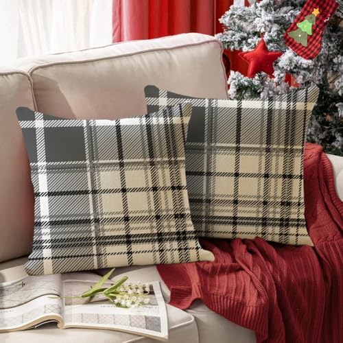 RABUSOFA Pillow Covers 18x18 Inch Indoor Outdoor Waterproof Set of 2