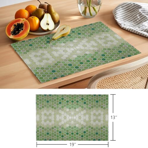 Round Placemats Set of 8 Neutral Honeycomb Place Mats Industrial
