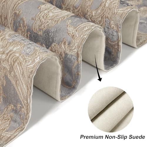 Loom and Mill Luxury Jacquard Damask Table Runner 108 Inches Long