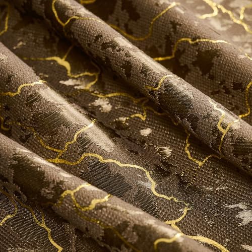 Geometric Brown Curtains 96 Inches Long 2 Panels Cocoa Jacquard