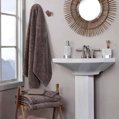 SKL Home CloudSoft Bath Towel Set, 6-Piece, 100% Cotton Luxury, Mink
