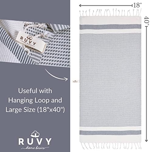 Ruvy Home Basics Turkish Hand Towels for Bathroom Set of 4 | 18"x40"
