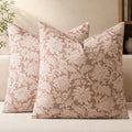 a moment Set of 2 Decorative Floral Linen Throw Pillow Covers,Vintage
